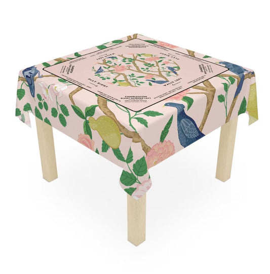 Birdie at Play Mahjong Tablecloth with Instructions – Perfect for Mahjong Enthusiasts and Teams
