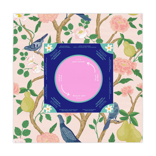 Birds at Play Mahjong Tablecloth - Colorful Daisies Design for Mahjong Enthusiasts