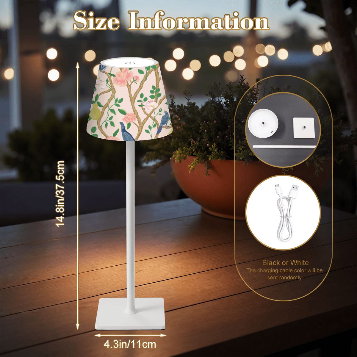 Blue Birdie Design LED Cordless Table Lamp