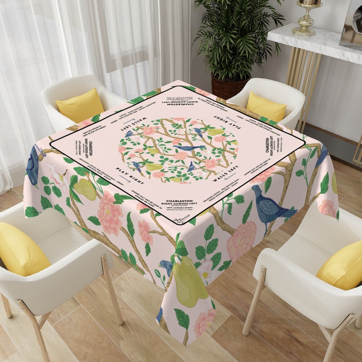 Blue Bird Mahjong Gameplay Tablecloth