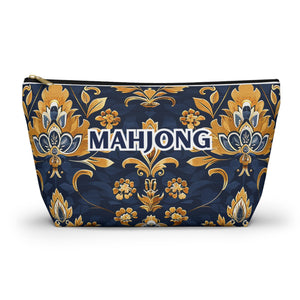 Blue and Gold Hues Perfect Mahjong Pouch