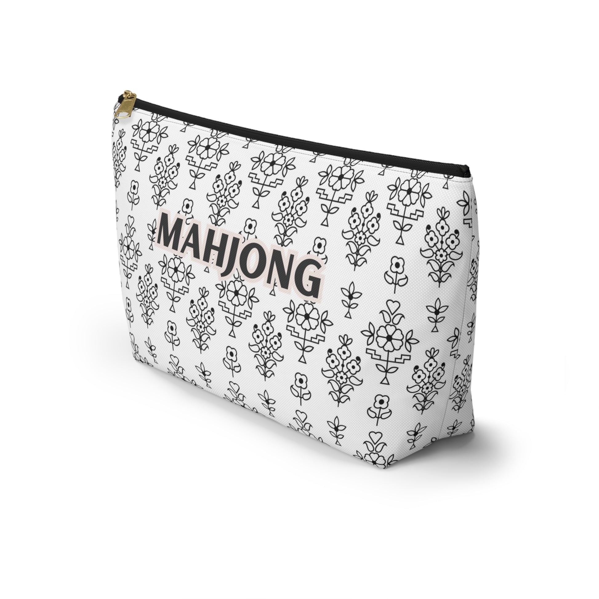 Effortlessly Chic White Mahjong Pouch for Essentials