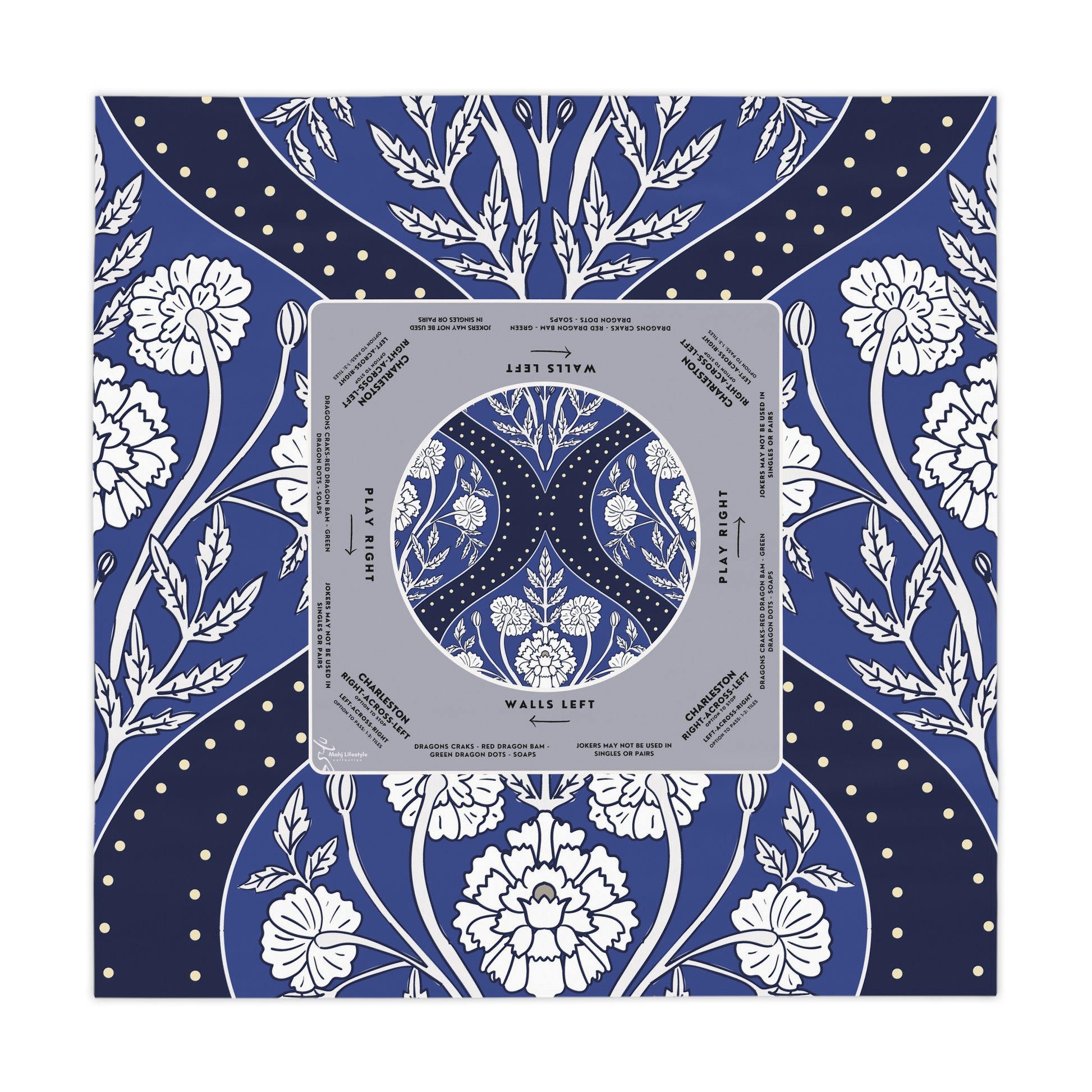 Dark Blue Floral Design