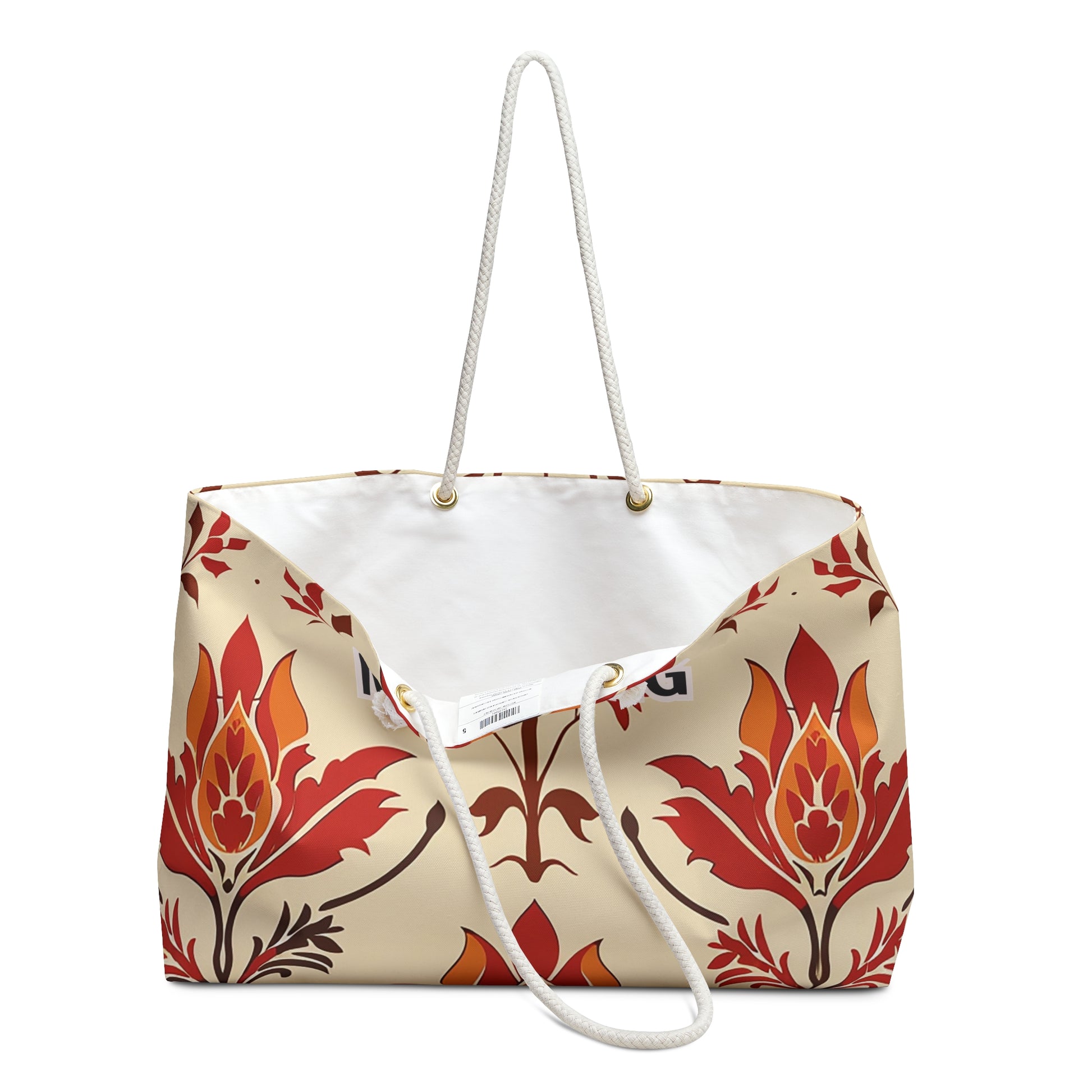 Orange Zesty Blossom Mahjong Tote Bag