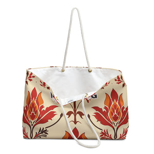 Orange Zesty Blossom Mahjong Tote Bag