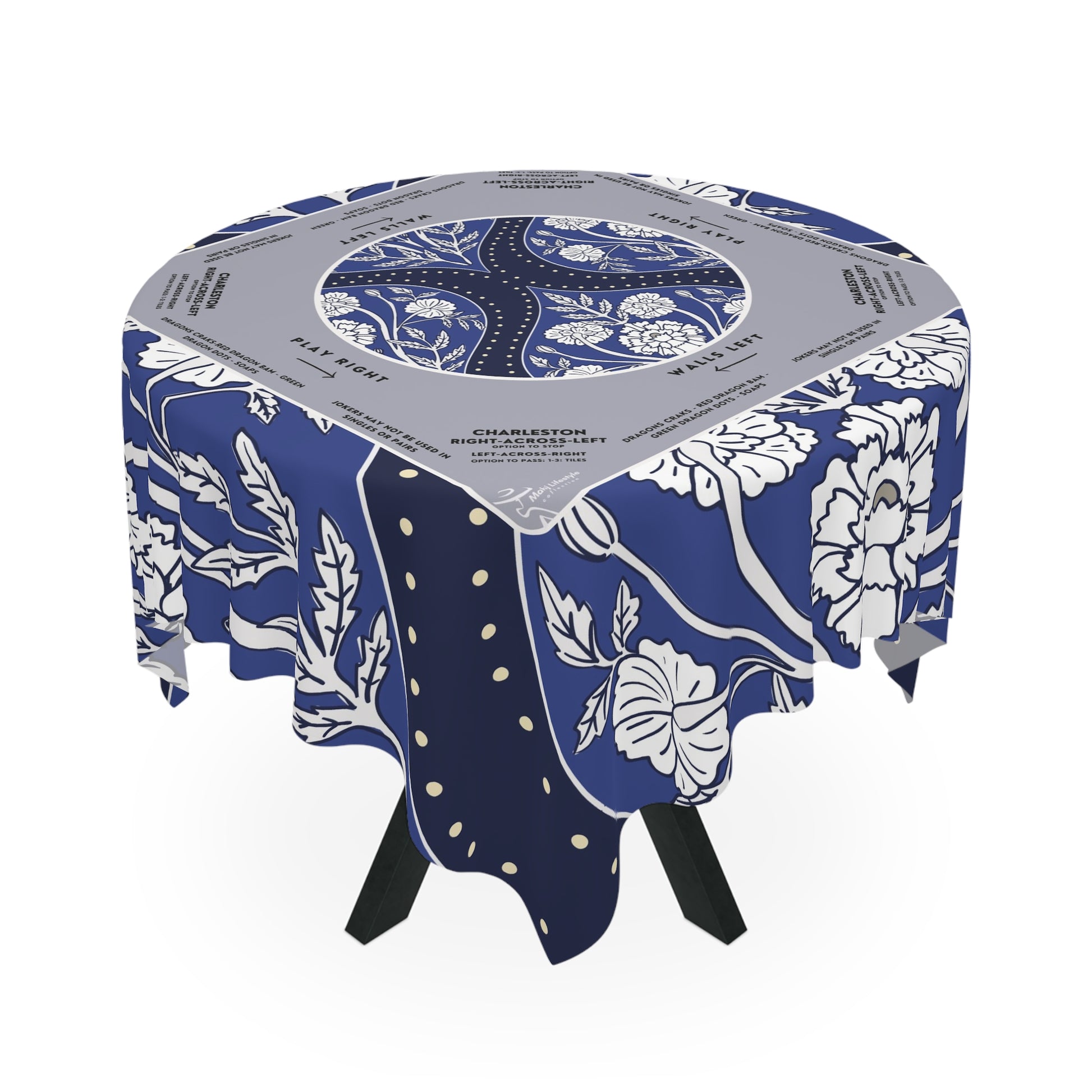 Dark Blue Floral Design
