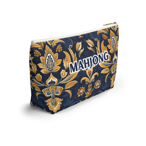 Blue and Gold Hues Perfect Mahjong Pouch