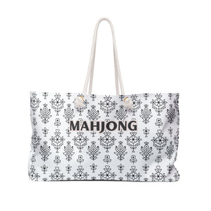 White Mahjong Tote Bag with Sleek Design