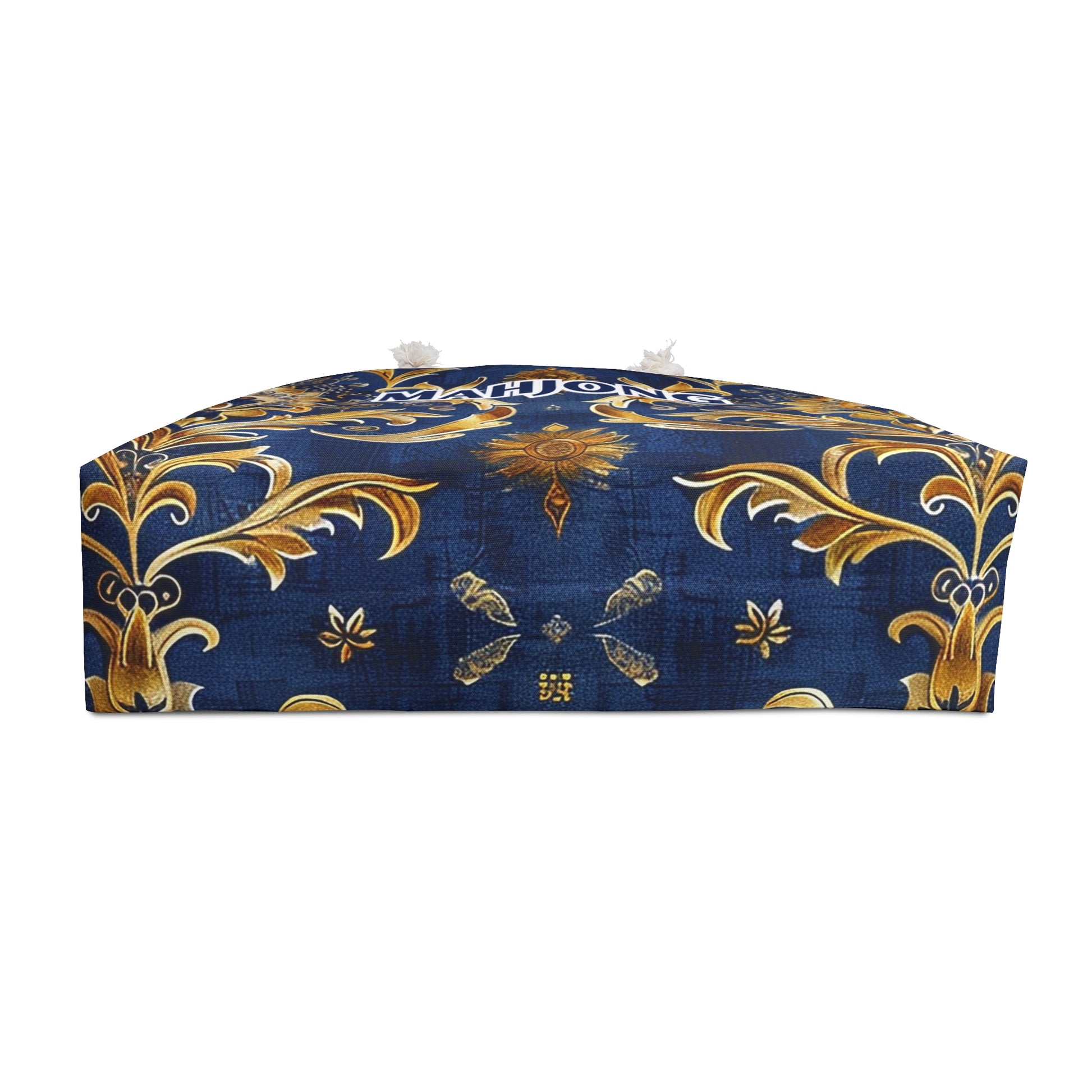 Blue and Hints of Gold Kaleidoscopic Mahjong Tote Bag