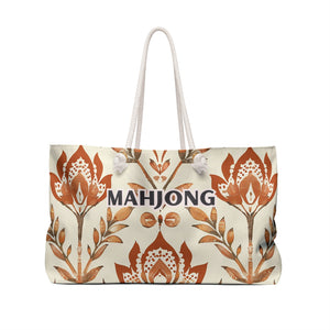 Orange Brightly Bohemian Mahjong Tote Bag