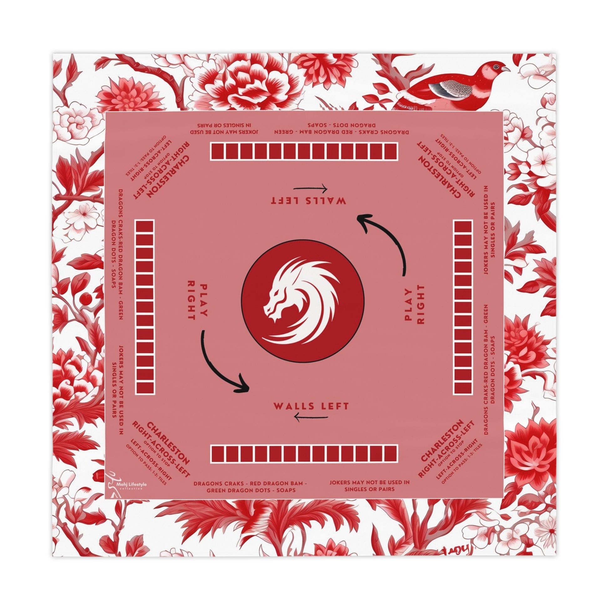 Premium Red Mahjong Mat Custom Made - Smooth Durable Playing Surface for Enhanced Game Night Experience