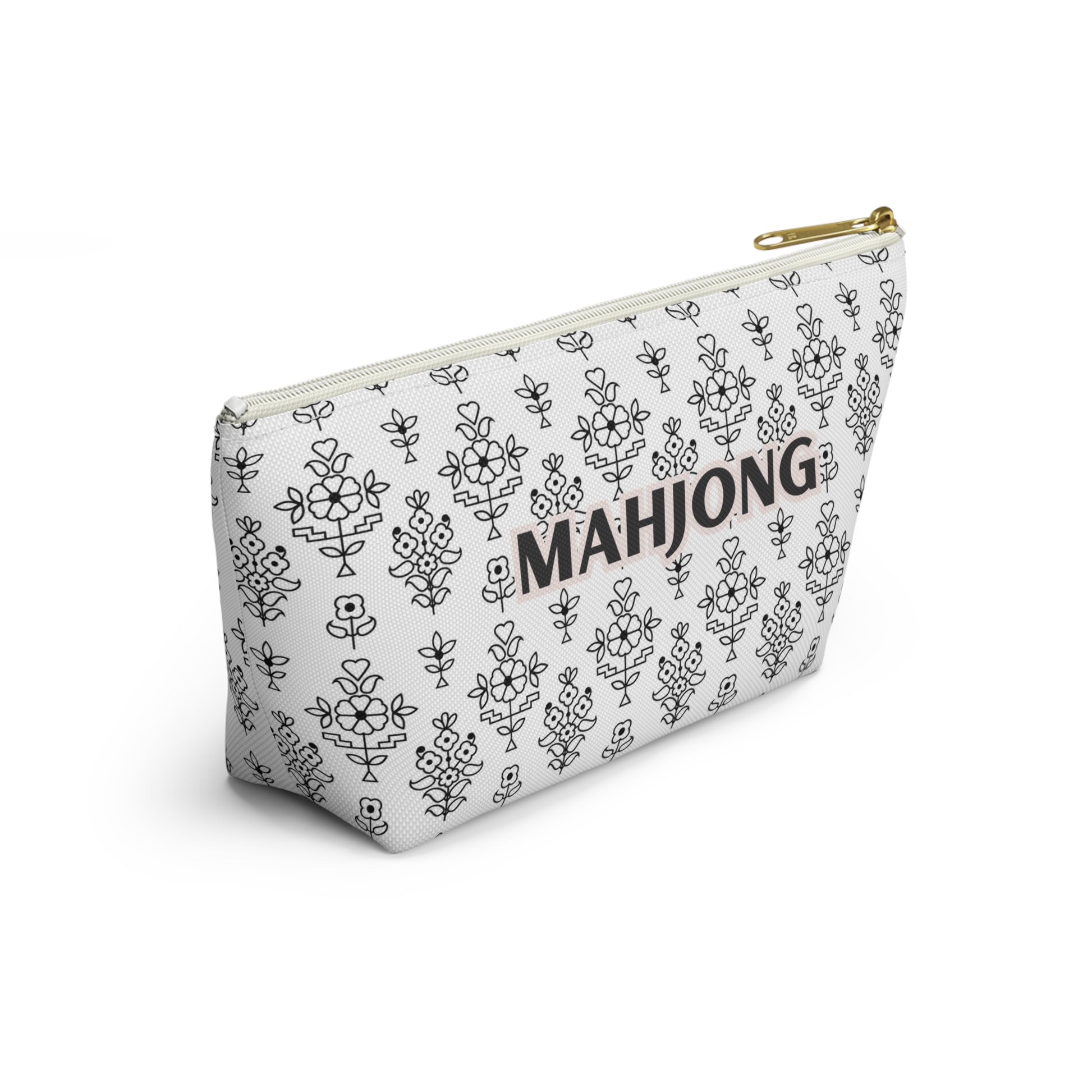 Effortlessly Chic White Mahjong Pouch for Essentials