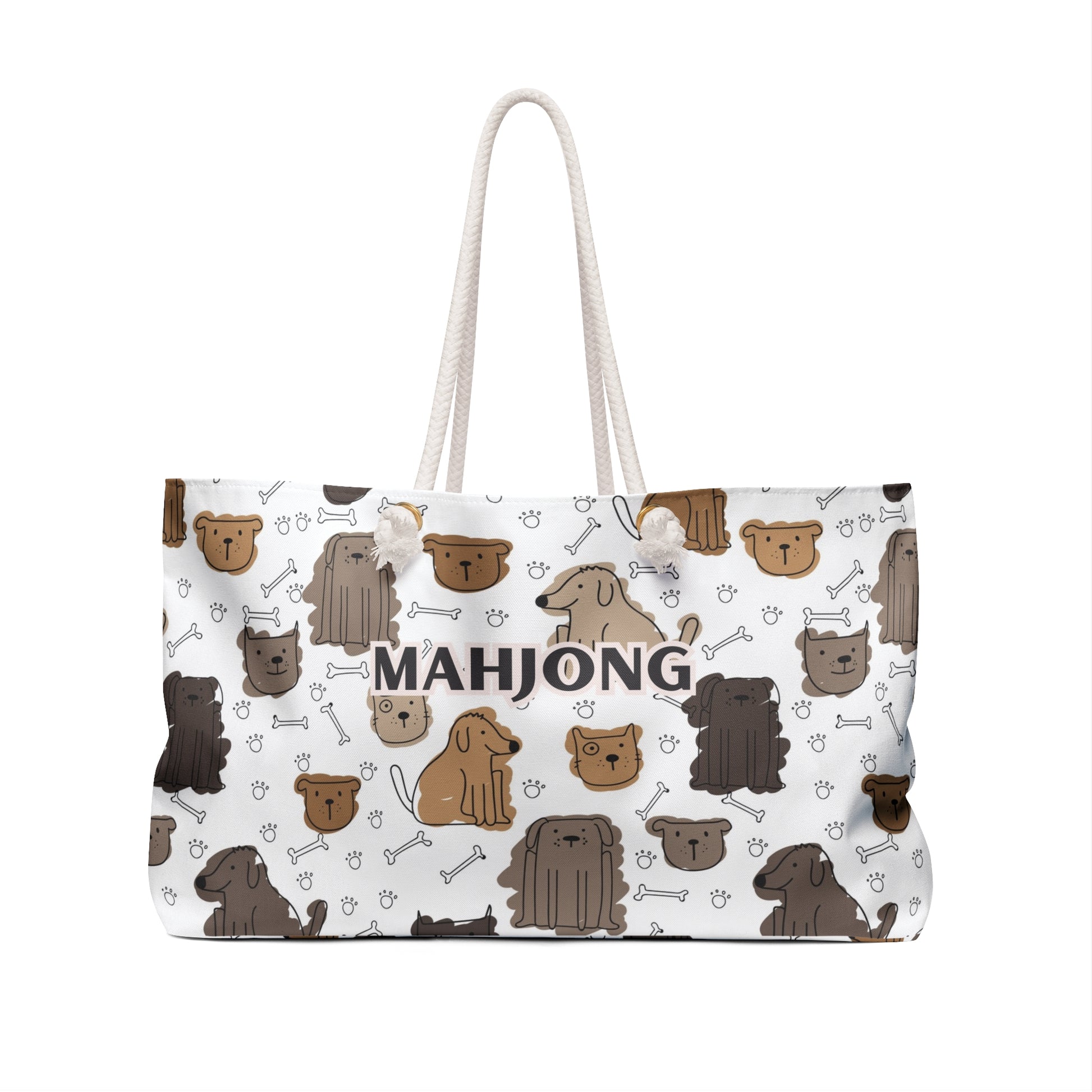 Puppy Dog Mahjong Tote for Everyday Essentials