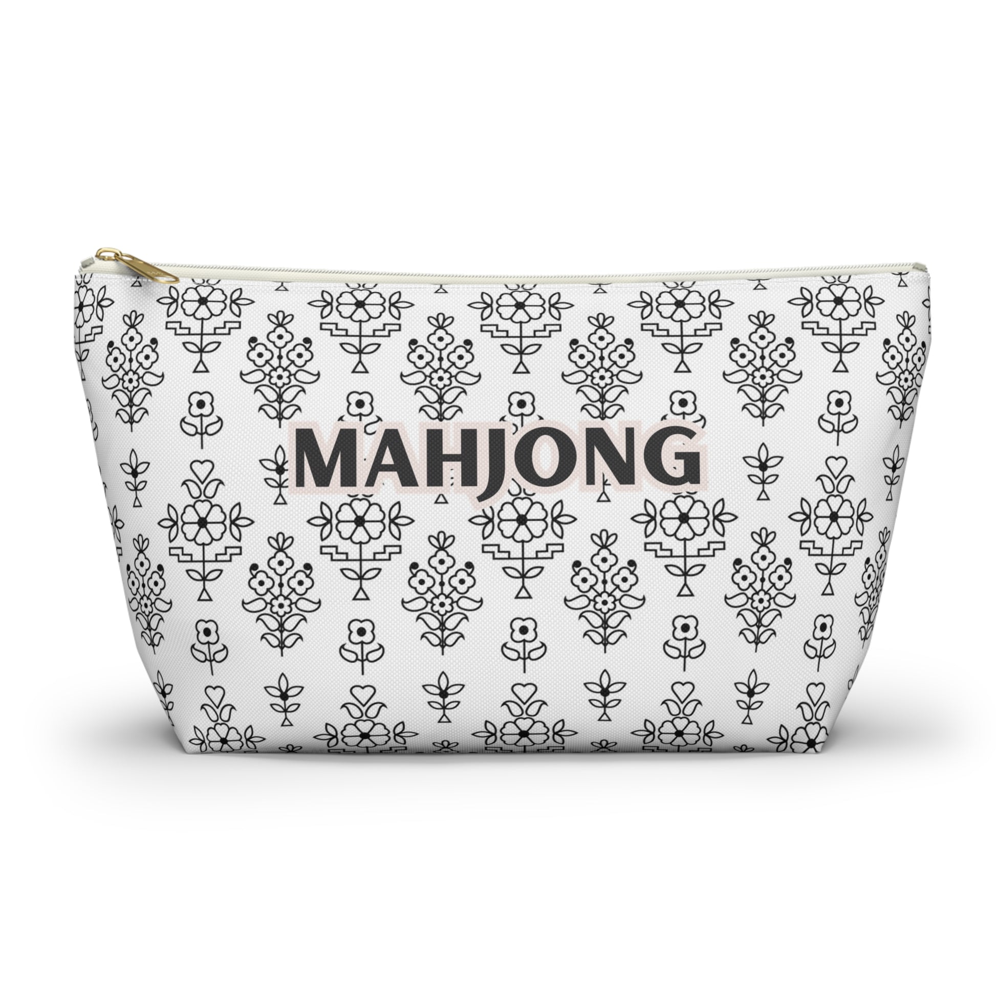 Effortlessly Chic White Mahjong Pouch for Essentials