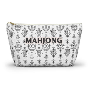 Effortlessly Chic White Mahjong Pouch for Essentials