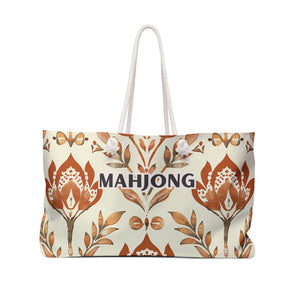 Orange Brightly Bohemian Mahjong Tote Bag