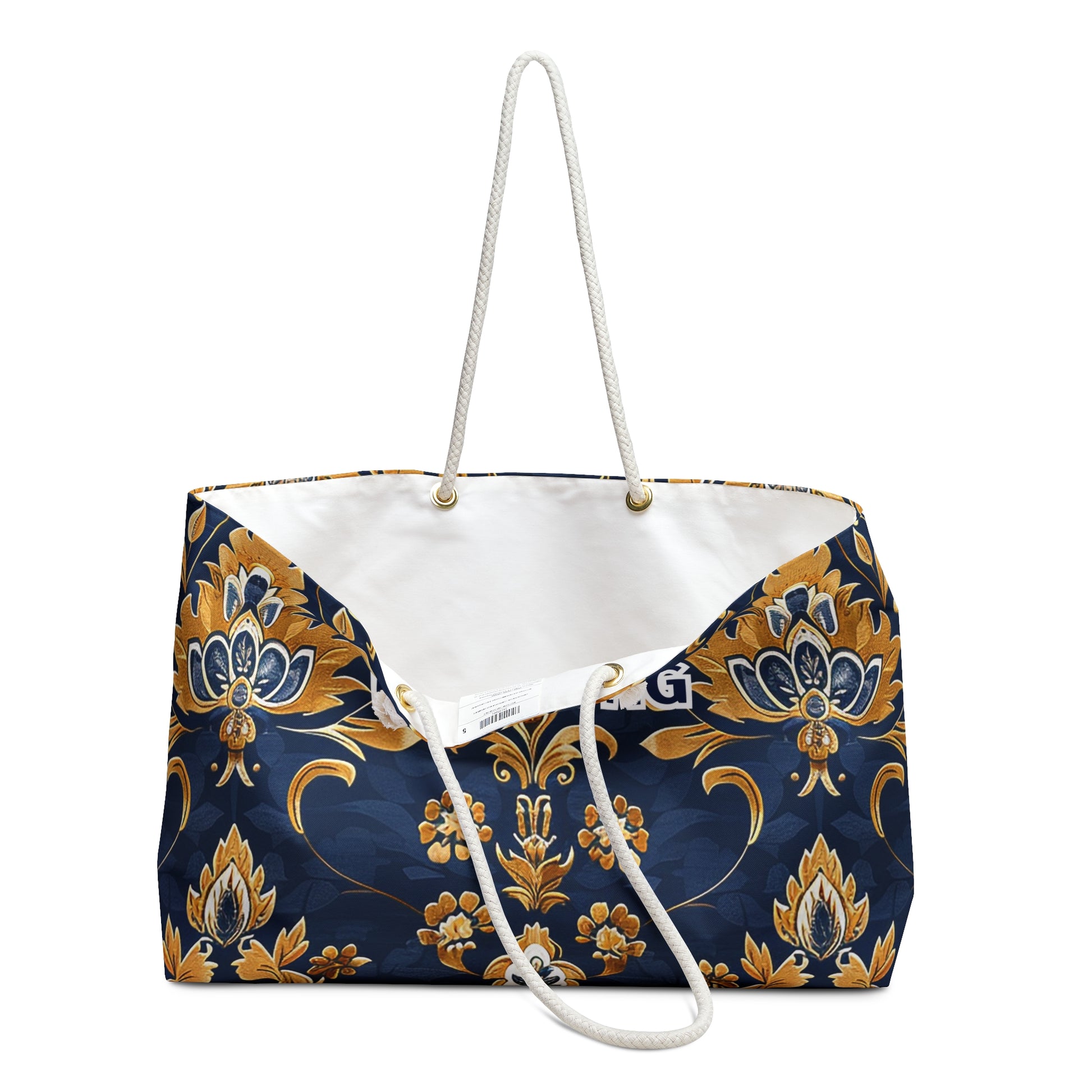 Vibrant Golden and Blue Mahjong Tote Bag