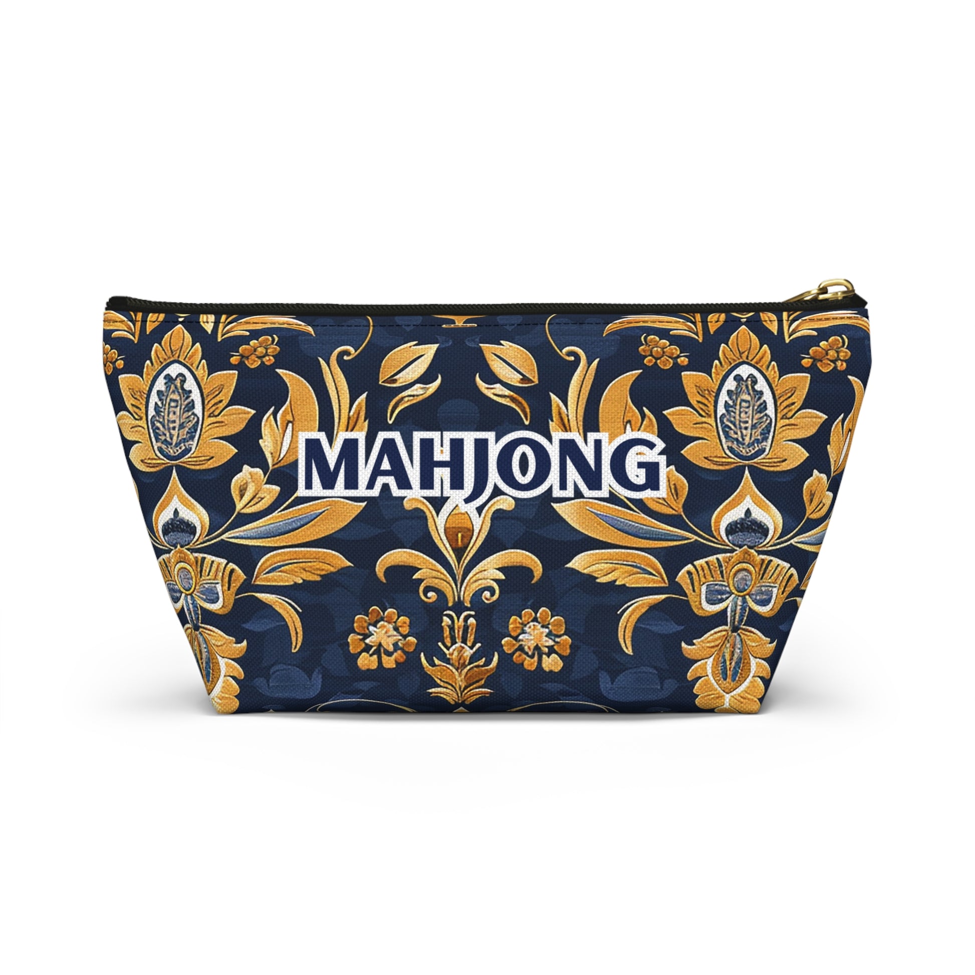 Blue and Gold Hues Perfect Mahjong Pouch