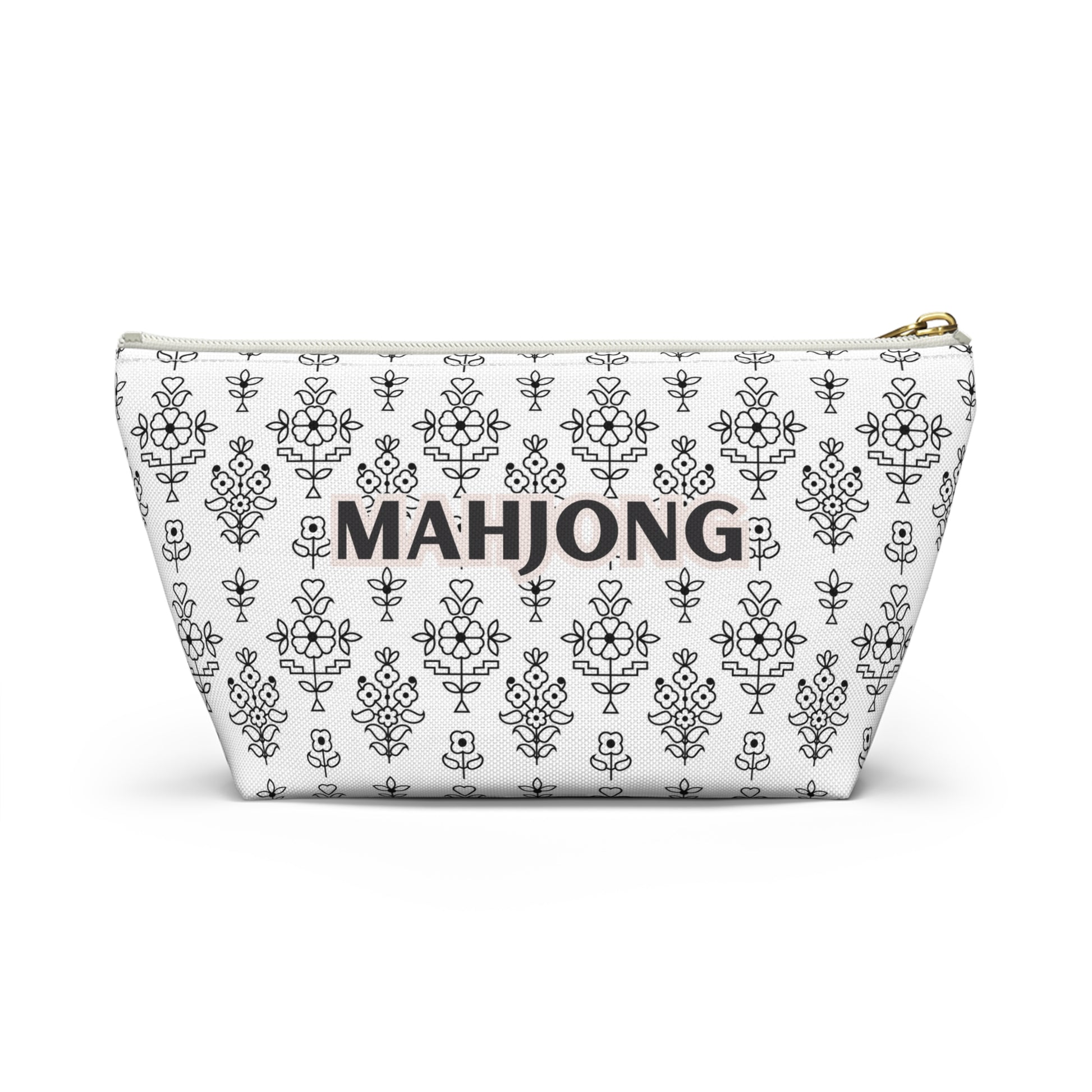 Effortlessly Chic White Mahjong Pouch for Essentials