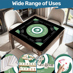 Black and Green Mahjong Mat 31.5 x 31.5 - For Mahjong Enthusiasts