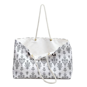 White Mahjong Tote Bag with Sleek Design