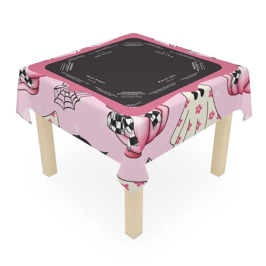 Halloween Mahjong Instructional Tablecloth - Perfect for Events, Mahjong Games, and Halloween Parties