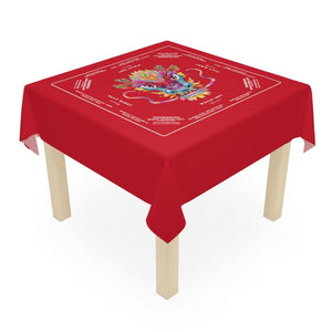 Vibrant Red Dragon Design Mahjong Tablecloth - Perfect for Mahjong Players and Enthusiasts