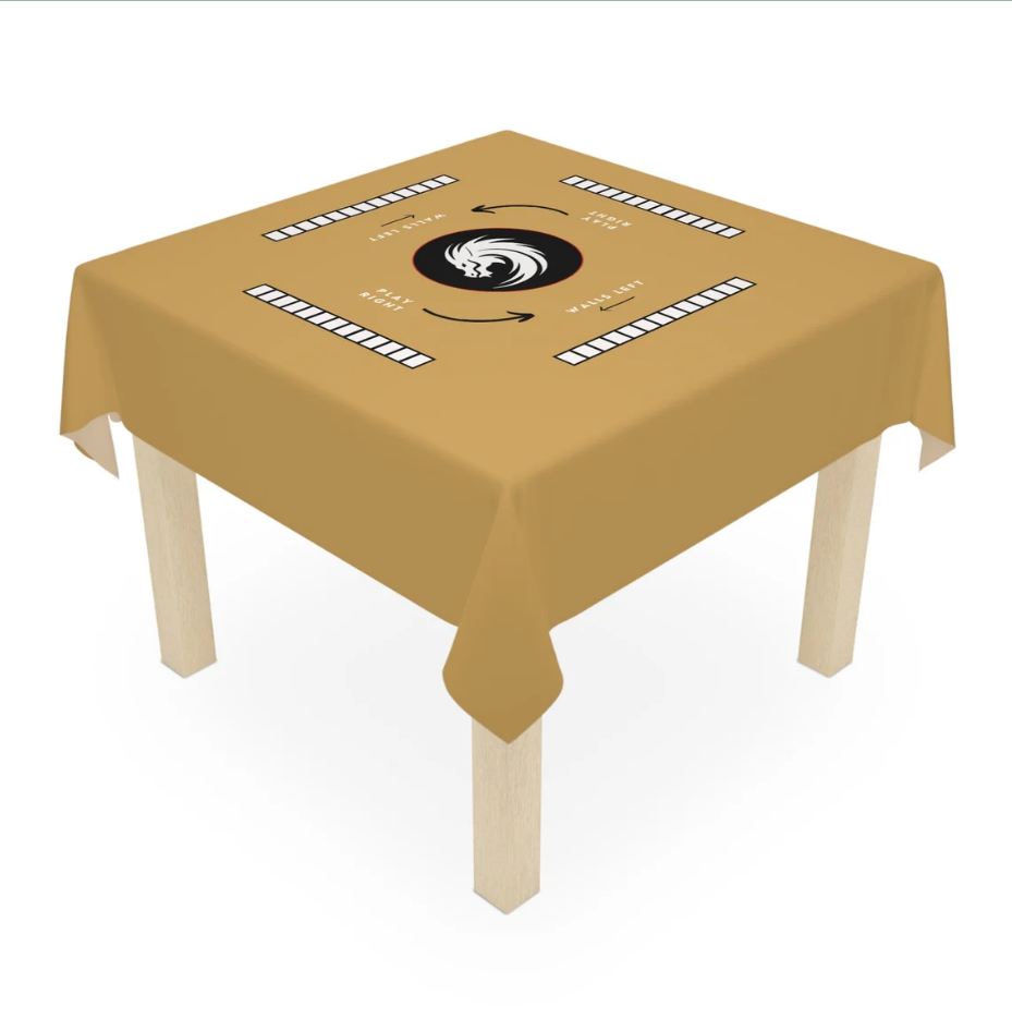 Elegant Gold Mahjong Tablecloth - Perfect for Game Nights