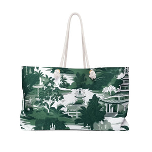 Stylish Green and White Tote Bag