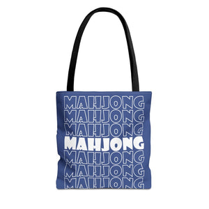 Blue Mahjong Tote Bag