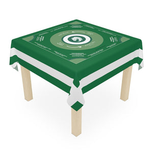 Handmade Green and White Mahjong Tablecloth - Perfect for Game Nights