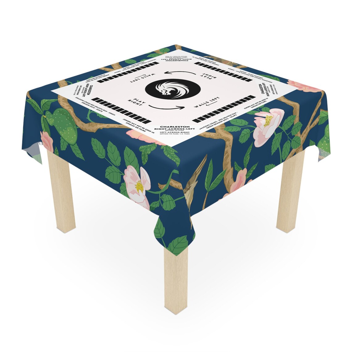 Floral Pink Flowers Mahjong Tablecloth – Elegant & Durable Cover for Mahjong Players