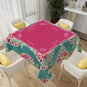 Pink & Green Mahjong Tablecloth