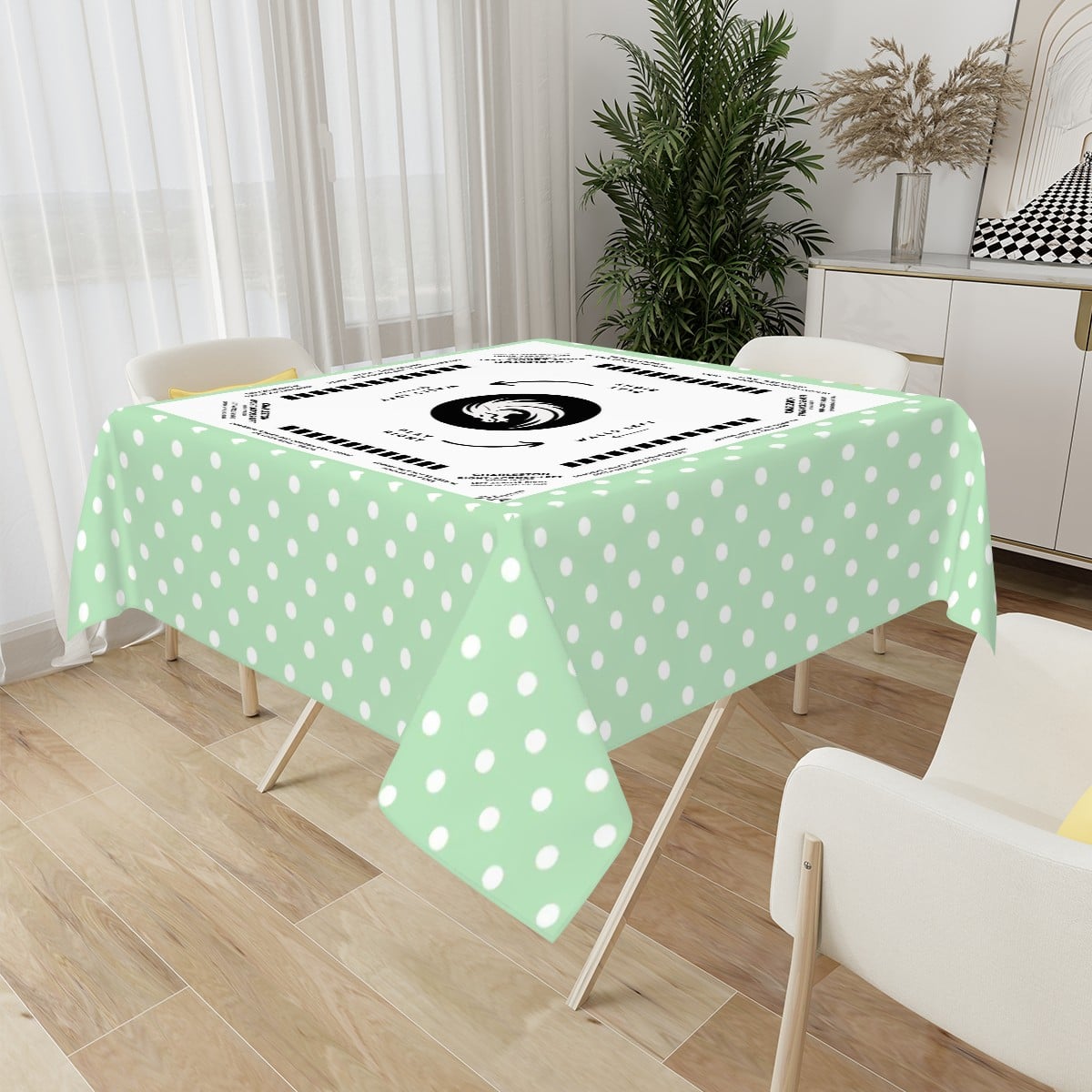 Polka Dot Mahjong Tablecloth – 60 Inch