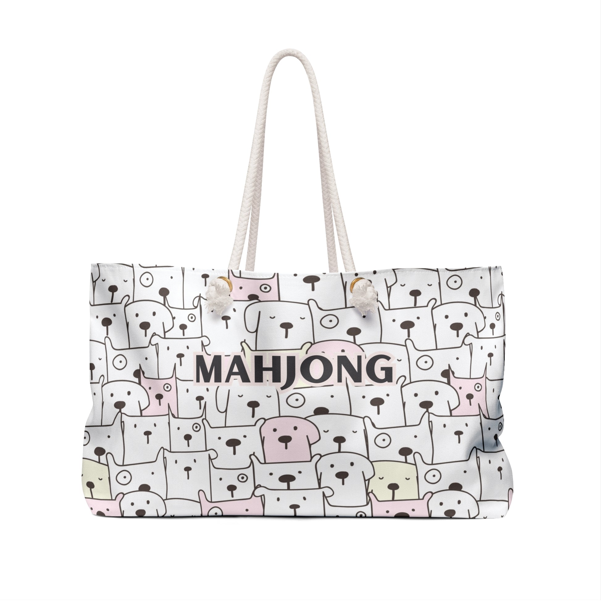 Playful Puppy Mahjong Tote for Day-to-Day Use