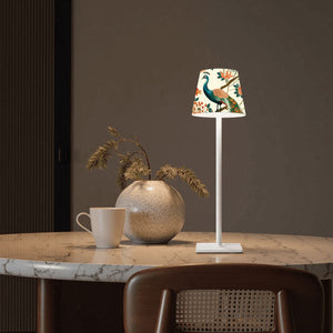 Green Peacock LED Cordless Table Lamp