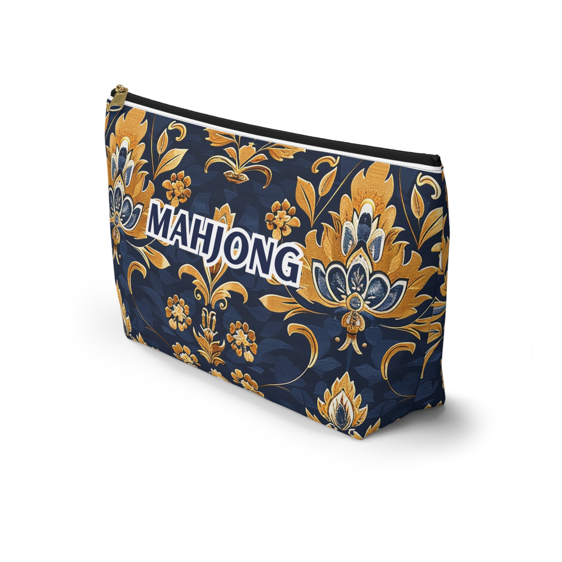 Blue and Gold Hues Perfect Mahjong Pouch
