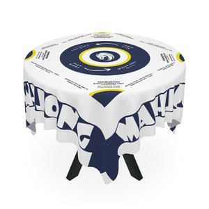 Blue/Yellow Design With Instructions-easy-to-follow mah-jong tablecloth