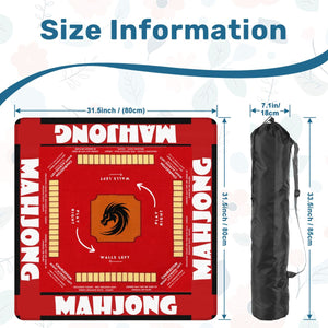 Bold Red Mahjong Mat 31.5 x 31.5 - For Enhancing Game Night Experience