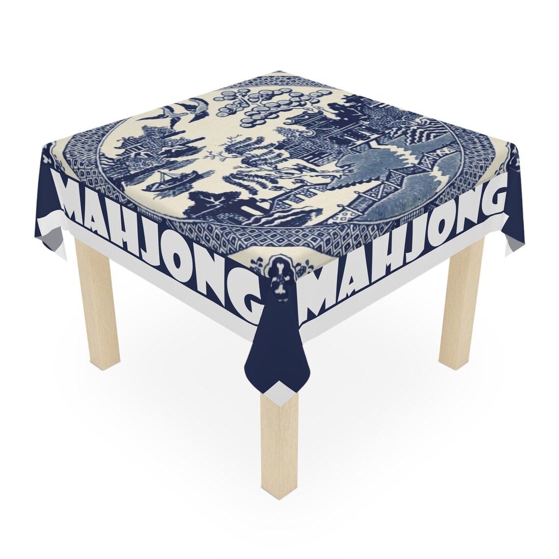 Mahjong Game, Chinoiserie Mahjong Tablecloth, Tablecloth