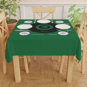 Green and Colorful Circles Mahjong Tablecloth-Handmade Table Cover for Game Nights