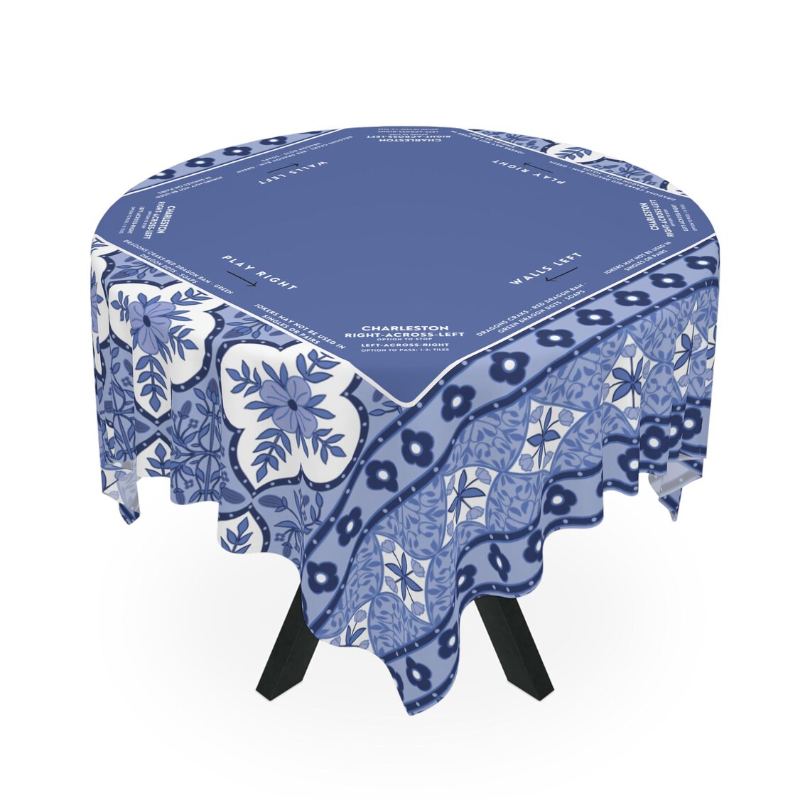 Instructions on tablecloth, easy for beginners that are new to playing Mah jong, Indian Design Mahjong Tablecloth