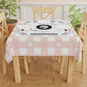 Playful Pink Floral Tablecloth for Mahjong Enthusiasts, great for beginners or students of the game