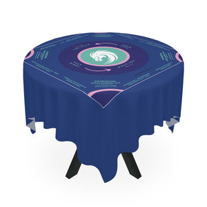 Elegant Blue and Purple Mahjong Tablecloth - Light Blue Design