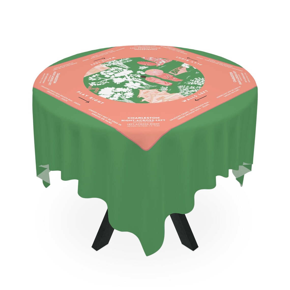Watermelon Floral Mahjong Tablecloth - Perfect for Mahjong Players, Teams, and Enthusiasts