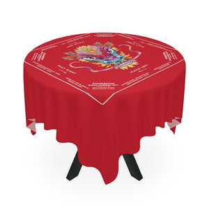 Vibrant Red Dragon Design Mahjong Tablecloth - Perfect for Mahjong Players and Enthusiasts