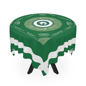 Handmade Green and White Mahjong Tablecloth - Perfect for Game Nights
