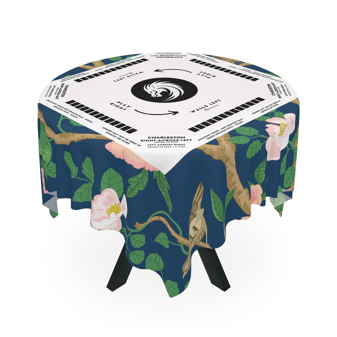Floral Pink Flowers Mahjong Tablecloth – Elegant & Durable Cover for Mahjong Players