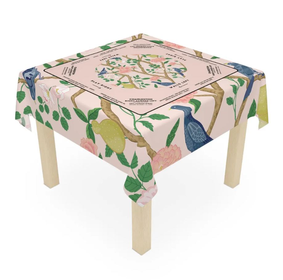 Elegant Birdie at Play Mahjong Tablecloth - Perfect for Mahjong Lovers & Enthusiasts