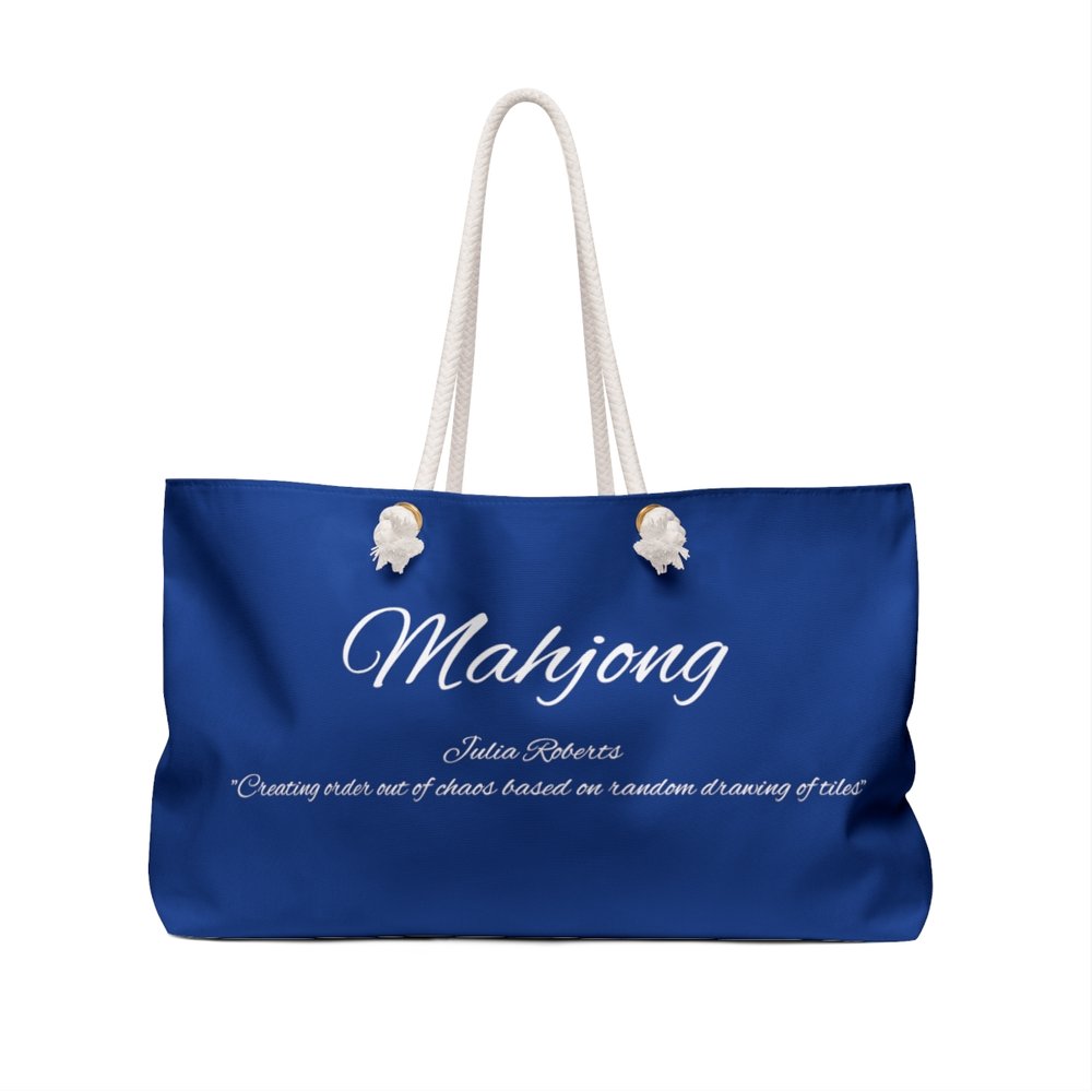 Blue Mahjong Tote Bag